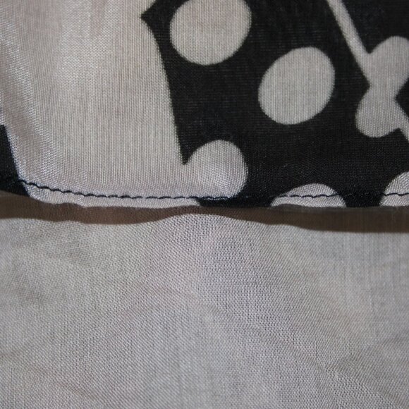 Tocca Dress Sz 4 Black Tan Ruffled Lined Fit Flare Cotton Silk Dress - Picture 15 of 16